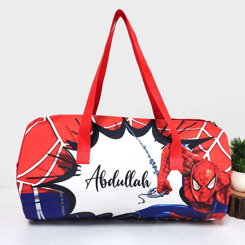 Personalised Cartoon Printed Kids Large Duffle Bag & Box Pouch Combo Gift Set