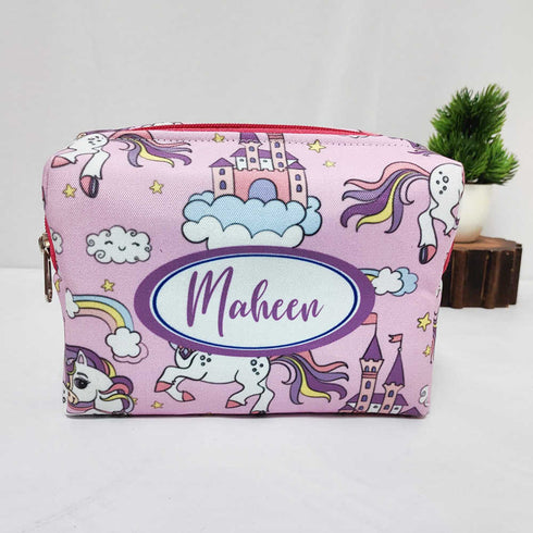 Personalised Unicorn Kids Large Duffle Bag & Box Pouch Combo Gift Set