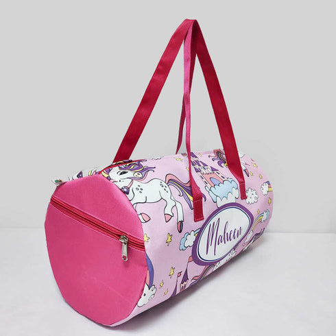 Personalised Unicorn Kids Large Duffle Bag & Box Pouch Combo Gift Set