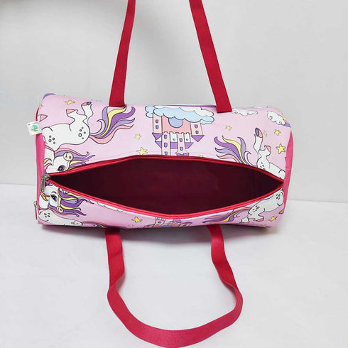Personalised Unicorn Kids Large Duffle Bag & Box Pouch Combo Gift Set