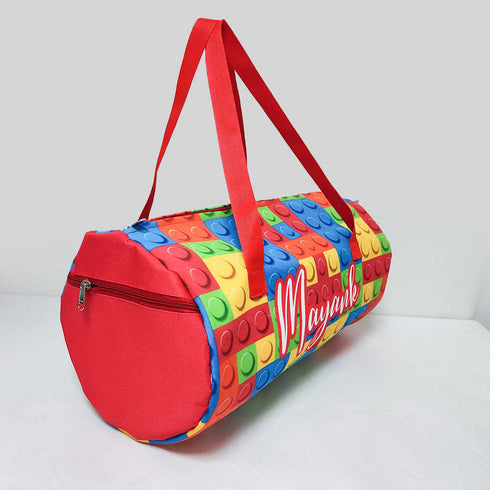 Personalised Kids Multicolor Large Duffle Bag & Box Pouch Combo Gift Set