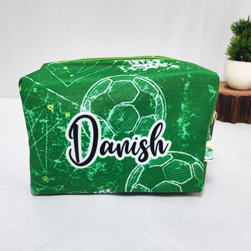 Personalised Kids Football Large Duffle Bag & Box Pouch Combo Gift Set