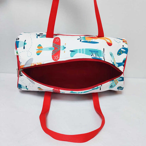 Personalised Airplane Printed Kids Large Swimming Duffle Bag