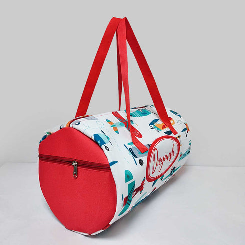 Personalised Kids Airplane Large Duffle Bag & Box Pouch Combo Gift Set