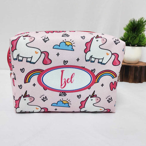 Personalised Unicorn Kids Large Duffle Bag & Box Pouch Combo Gift Set