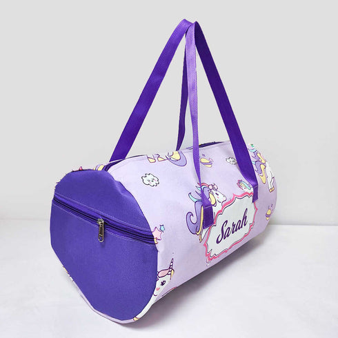 Personalised Unicorn Printed Kids Large Swimming Duffle Bag