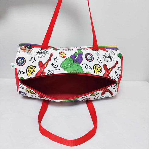 Personalised Kids Cartoon Large Duffle Bag & Box Pouch Combo Gift Set