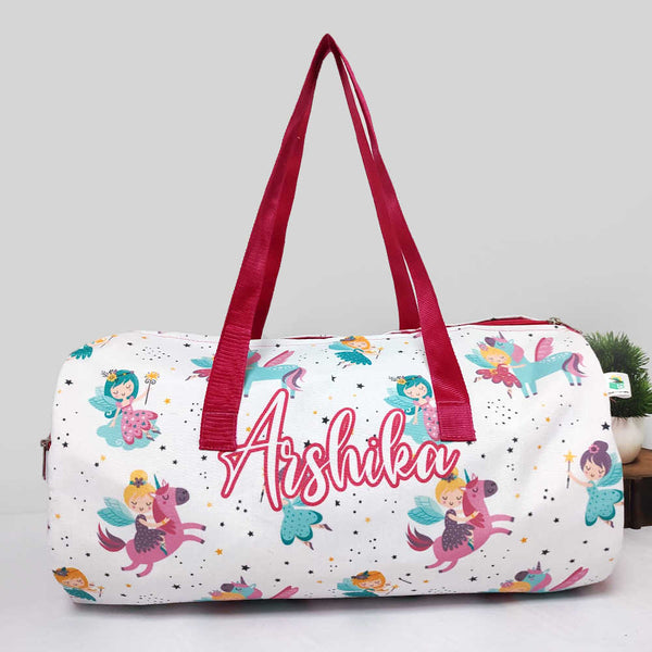 Personalised Fairy Printed Kids Large Swimming Duffle Bag