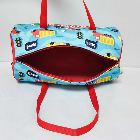 Personalised Kids Car Large Duffle Bag & Box Pouch Combo Gift Set