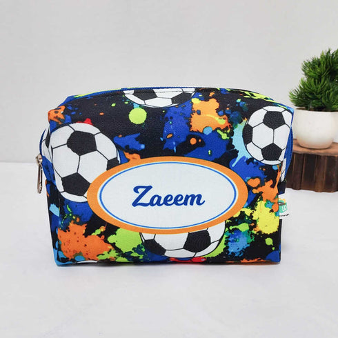 Personalised Kids Football Large Duffle Bag & Box Pouch Combo Gift Set