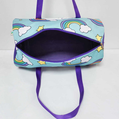 Personalised Rainbow Printed Kids Large Swimming Duffle Bag