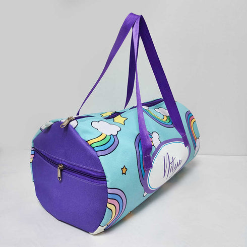 Personalised Rainbow Printed Kids Large Swimming Duffle Bag