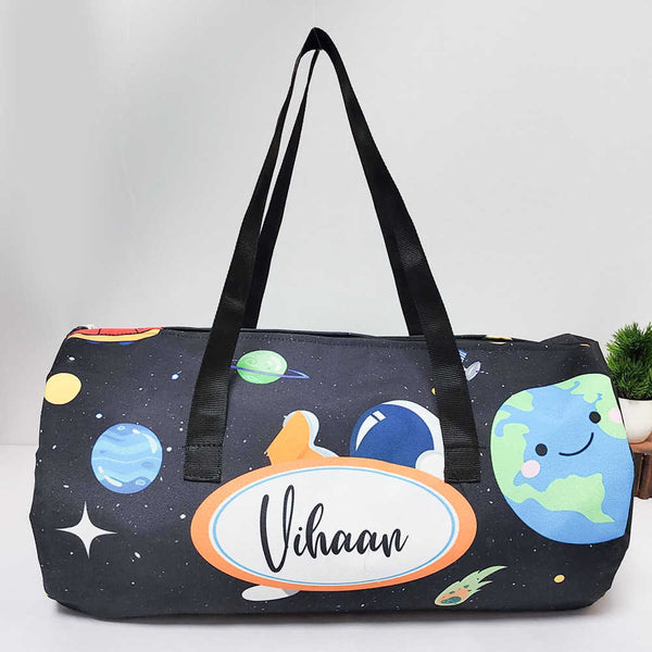 Personalised Space Printed Kids Large Swimming Duffle Bag