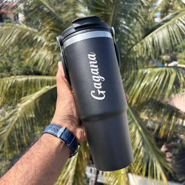 Personalized Stainless Steel Insulated Flask Carry Handle Car Mug