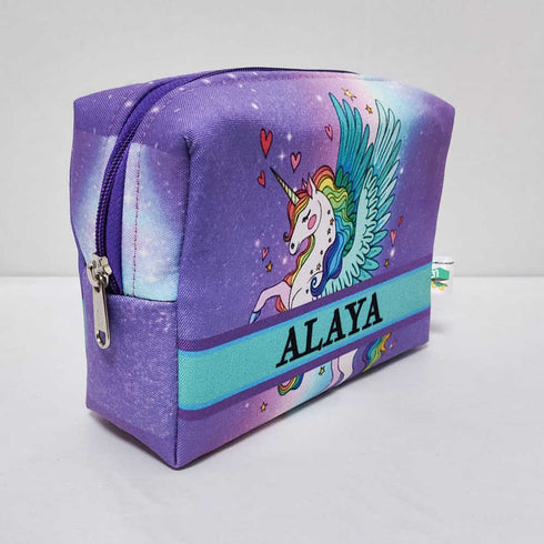 Personalised Unicorn Printed Kids Box Pouch