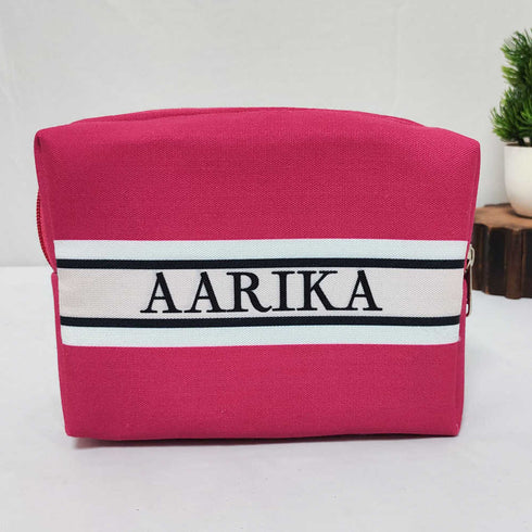 Personalized Pink Box Pouch & Luggage Tag Combo Gift Set for Kids