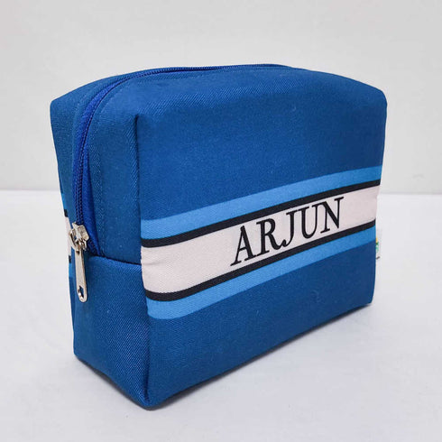 Personalised Blue Printed Women Box Pouch