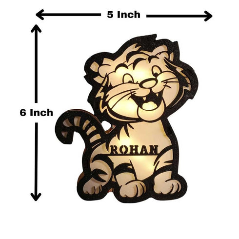Customized Wooden Tiger LED Table Lamp