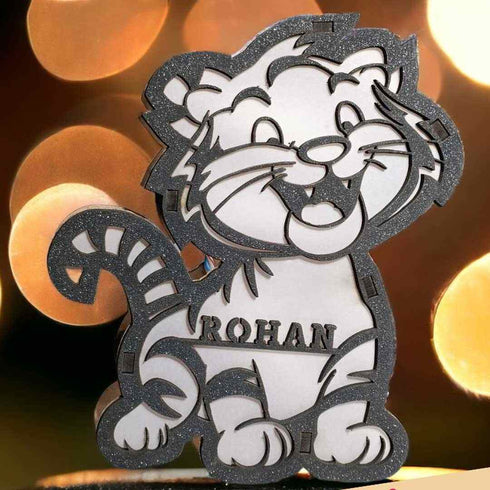 Customized Wooden Tiger LED Table Lamp