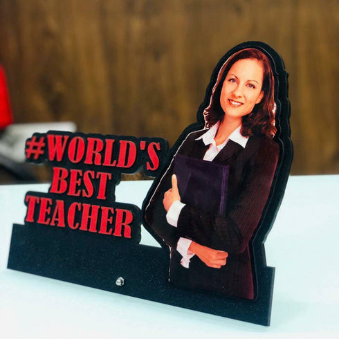 Customized World's Best Teacher Table Top Cutout