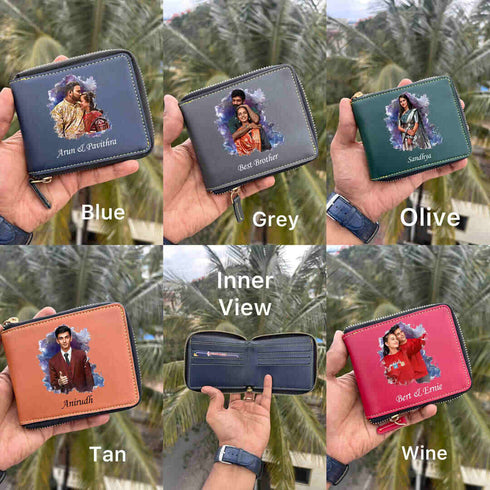 Personalised Artistic Printed Unisex Zip Wallet