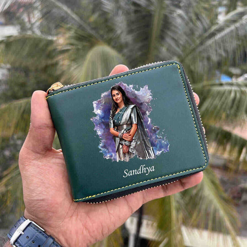 Personalised Artistic Printed Unisex Zip Wallet