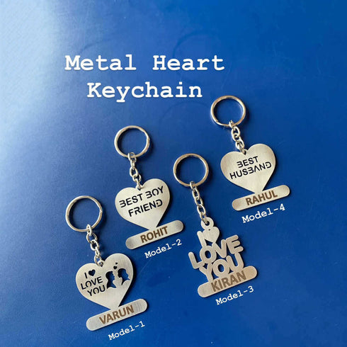 Personalised Metal Heart Keychain