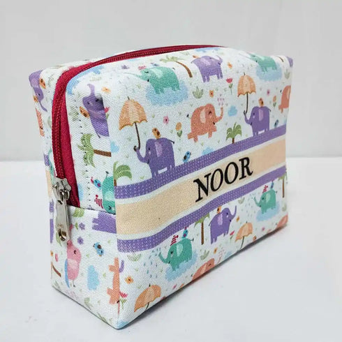 Personalised Elephant Printed Kids Box Pouch