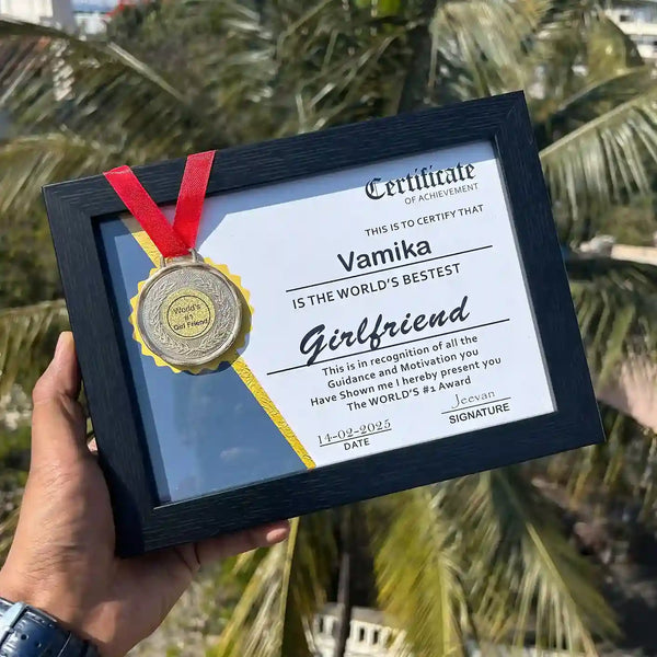 Personalised Award Frame Gift for Valentine