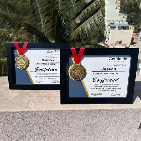 Personalised Award Frame Gift for Valentine