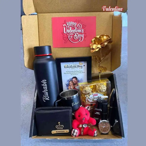 Personalised Men Wallet with Bottle Combo | Valentines Gift for Him