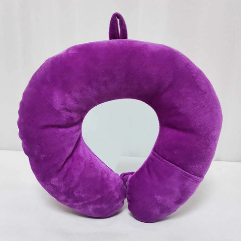 Personalised Unicorn Printed Kids Neck Pillow - Purple