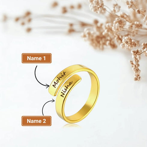 Personalised Couple Name Ring | Valentines Day Gift