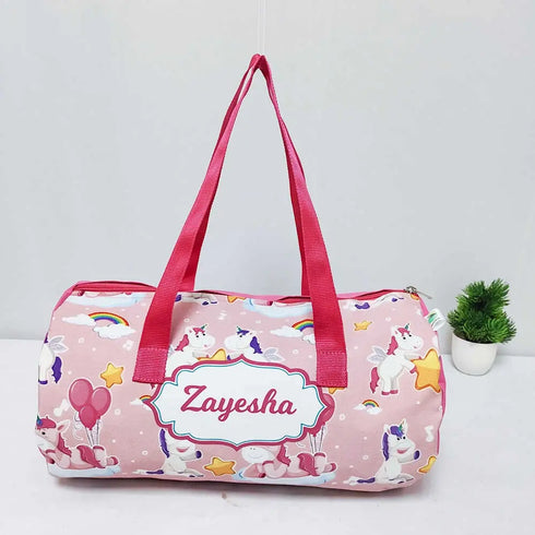 Personalized Unicorn Printed Kids Duffle Bag Gift Combo