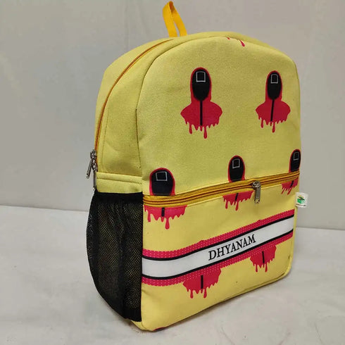 Personalised Yellow Printed Kids Bagpack