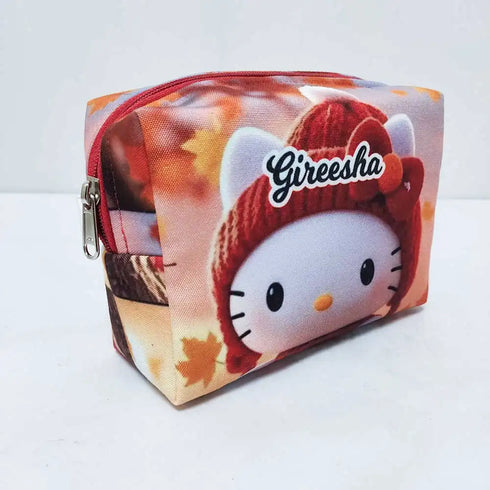 Personalised Kitty Printed Kids Box Pouch