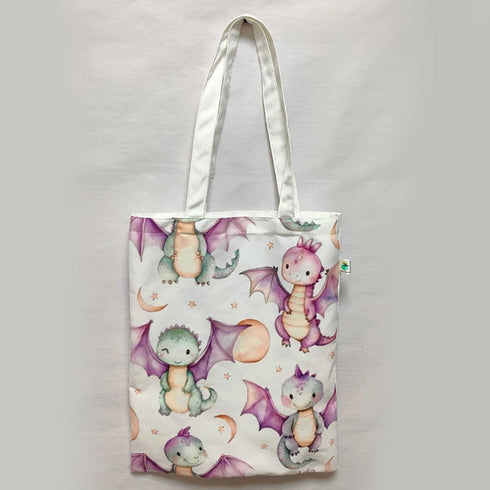 Personalised Dragon Printed Kids Tote Bag