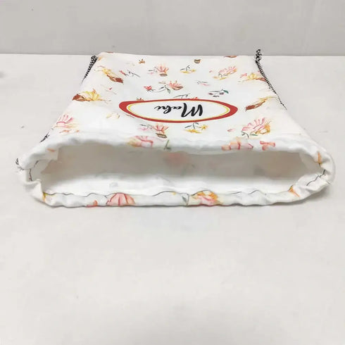 Personalized Floral Printed Drawstring Bag for Kids