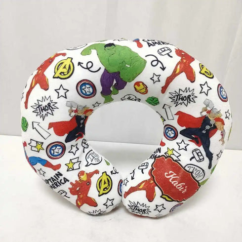 Personalized Cartoon Printed Neck Pillow with Eye Mask Combo for Kids