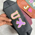 Personalized PU Pouch with Patch and Initial Letter for Kids