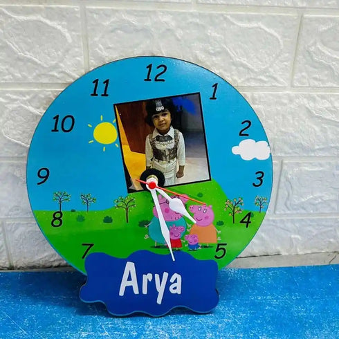 Personalized Cartoon Wall Clock for Kids
