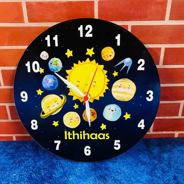 Personalized Cartoon Wall Clock for Kids
