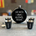 Personalized Round Hip Flask Set with Shot Glasses and 1 Funel