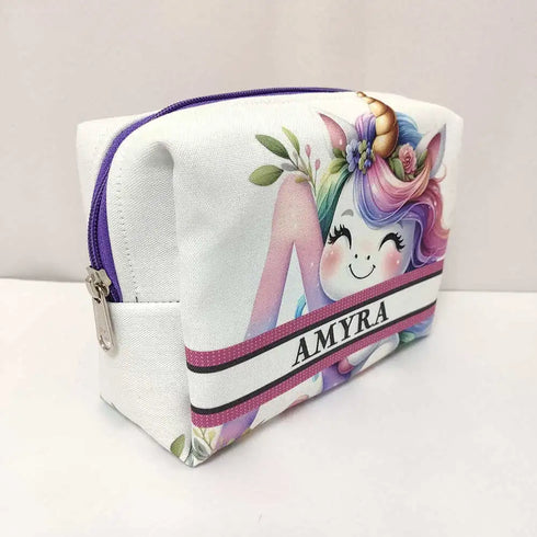 Personalized Unicorn Printed Box Pouch for Kids