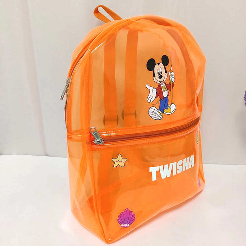Personalized Kids Jelly Backpack - Orange