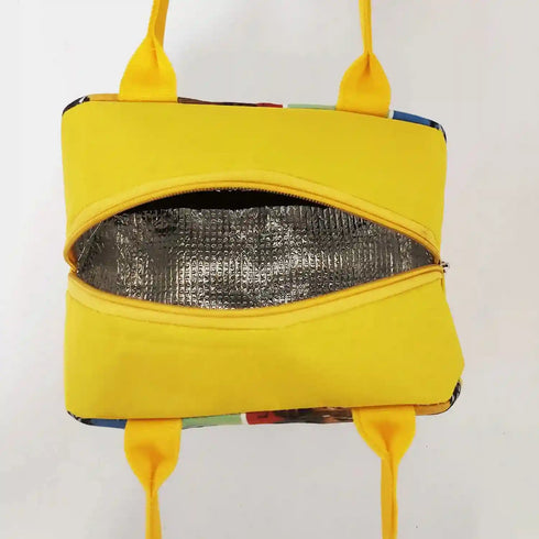 Personalized Animal Printed Kids Lunch Bag With Handle Combo