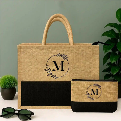 Personalised Jute Bag with Zip
