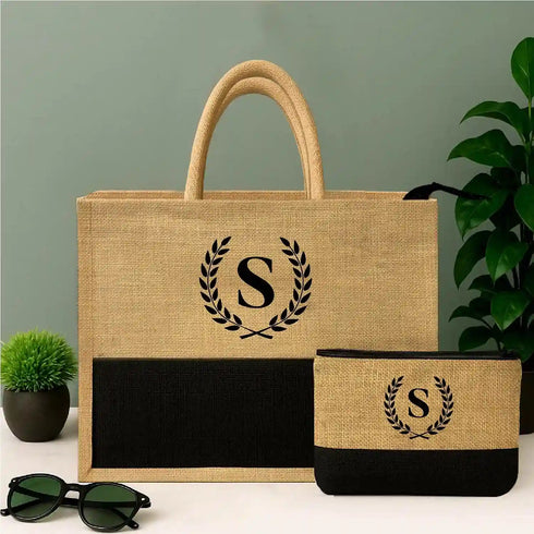 Personalised Jute Bag with Zip