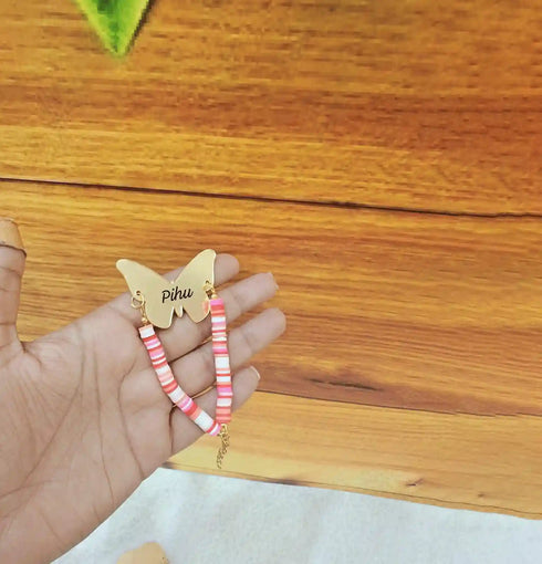 Personalized Name Beads Bracelet/Rakhi for Kids