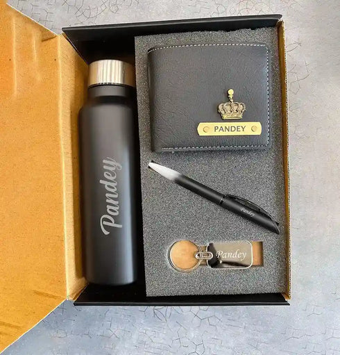 Personalized Men Wallet with Keychain Combo